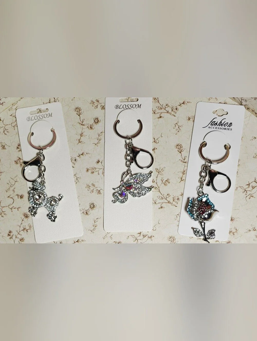 🌟 NWT Crystal Rhinestone Bag Charm & Keychain — Pick Your Style! 🌟